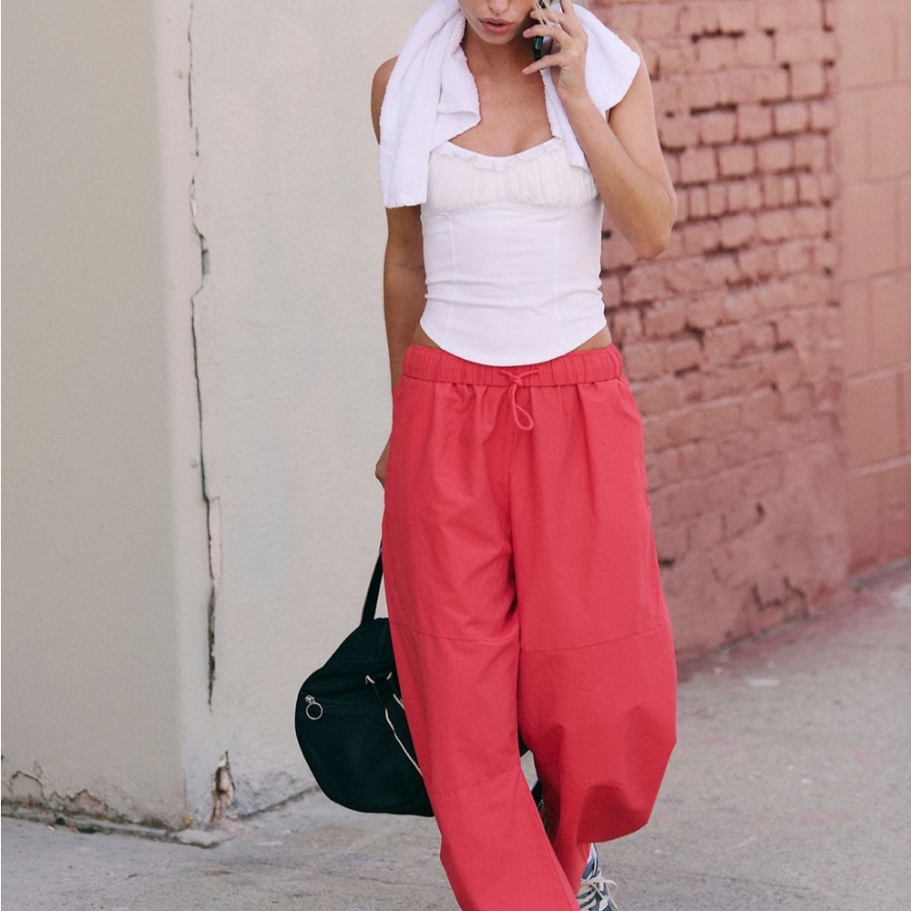 Free People Game Day Pants Cherry Crush